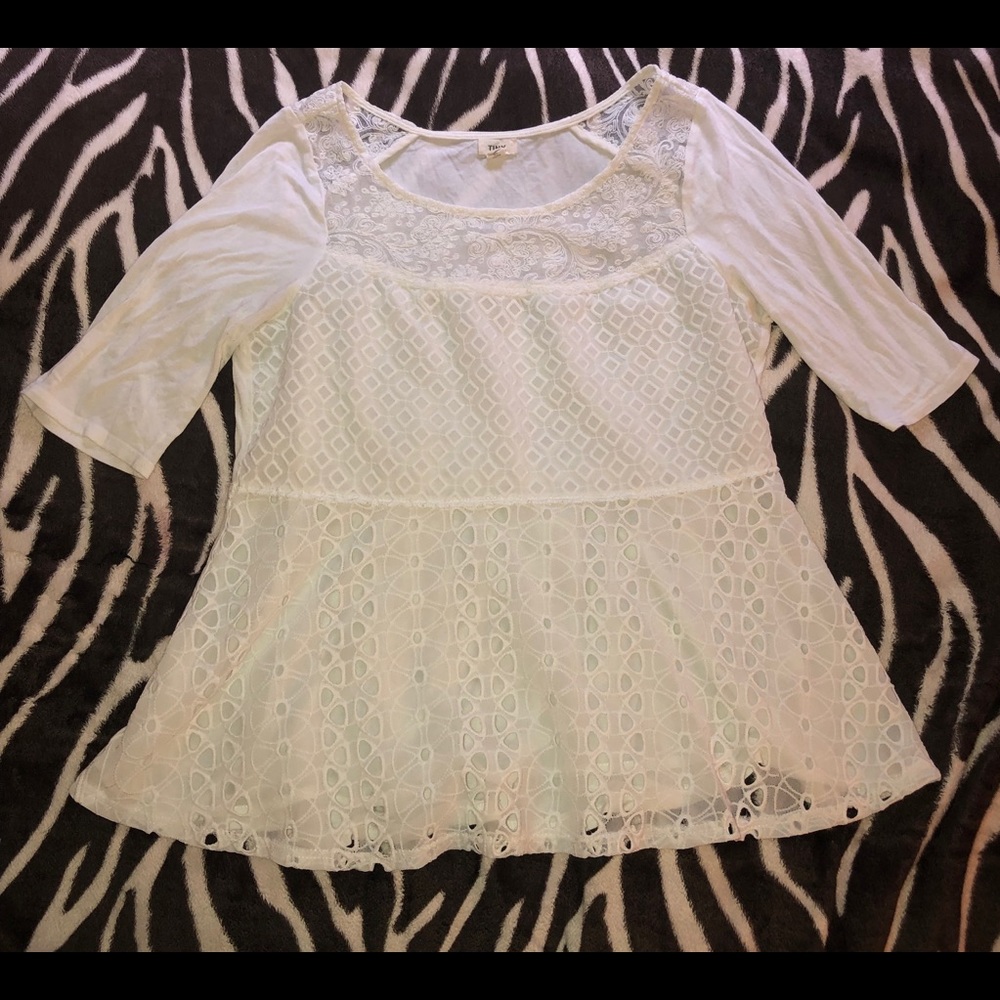 White Embroidered Top